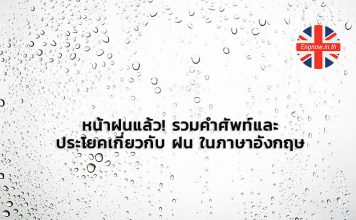 หน้าฝนแล้ว! รวมคำศัพท์และประโยคเกี่ยวกับ ฝน ในภาษาอังกฤษ