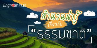 สำนวนน่ารู้เกี่ยวกับธรรมชาติ idioms about nature