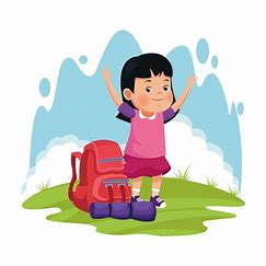 Image result for Girl with Backpack Cartoon