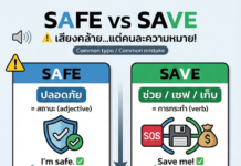 “safe” vs “save” ต่างกันยังไง? (คำคล้ายเสียง แต่ความหมายคนละเรื่อง)